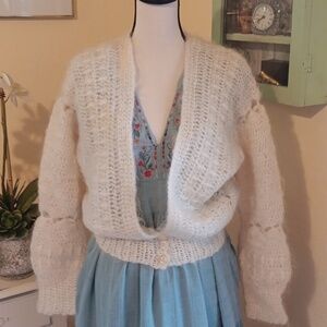 NEW. Sheleen Hand Crochet Sweater. Feminine. Cozy.